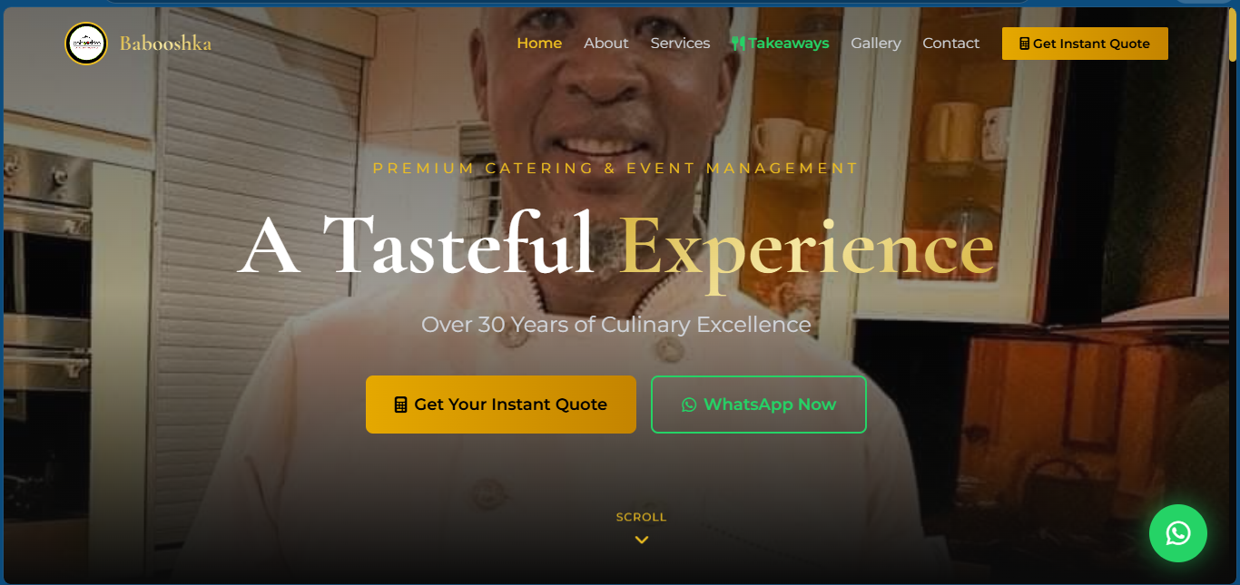 Babooshka Catering website by SMK Web Design — catering and food-service site by Stopher Malik